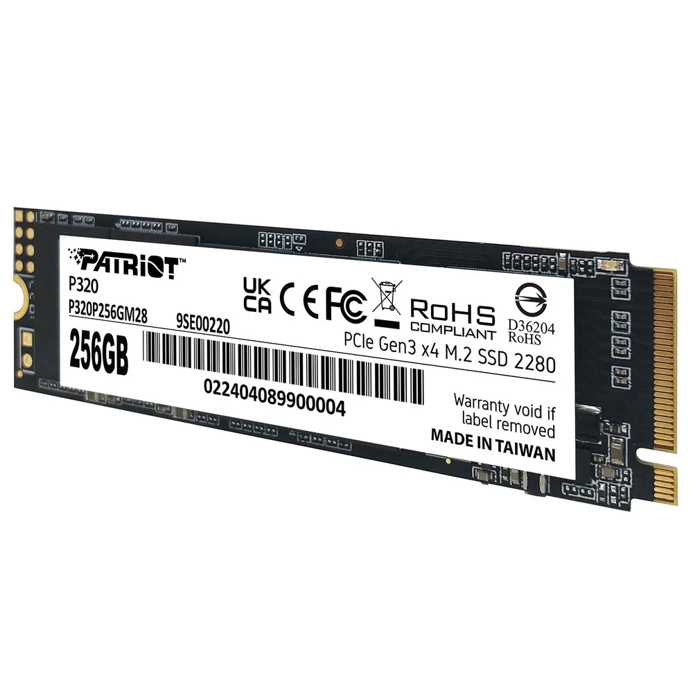 Imagem 3 de 5 do produto SSD 256gb Patriot P320 M.2 2280 Nvme PCie Gen 3 X4 P320p256gm28