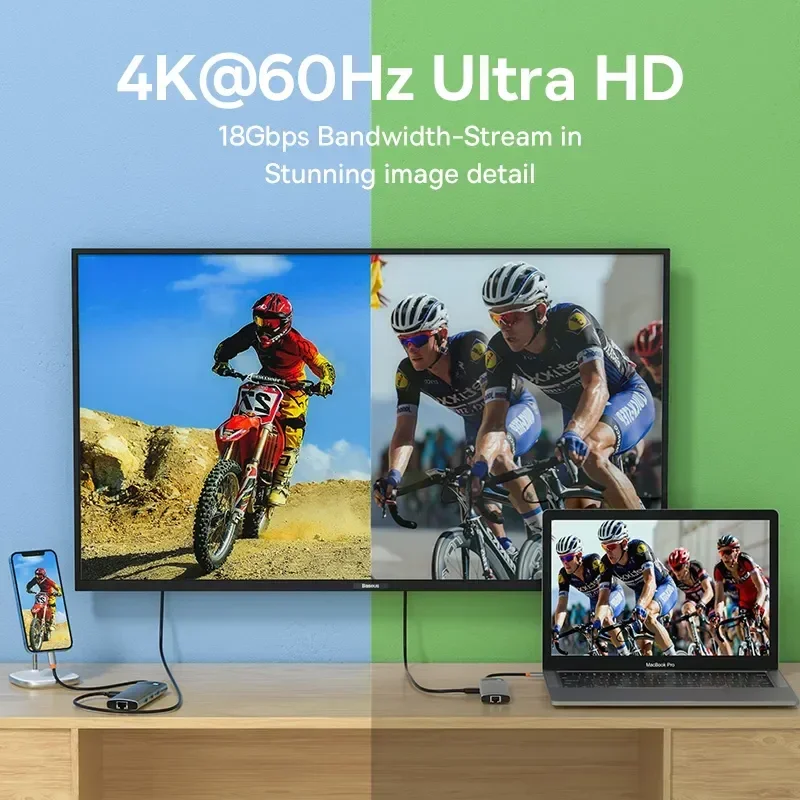Imagem 4 de 5 do produto Adaptador Hub Baseus Type-c 7 Em 1 Com Saída HDMI/usb/usb-c.