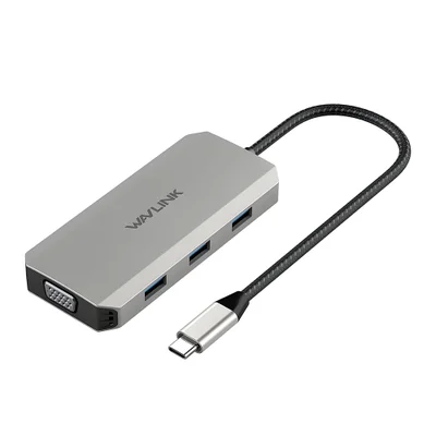 Hub Mini Dock Usb C Wavlink 7 Em 1 4k/60hz Pd 85w Prata