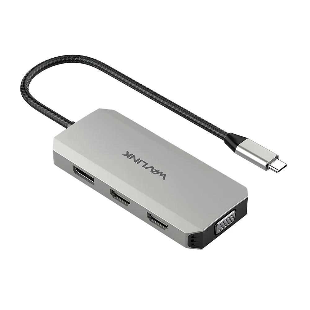 Imagem 4 de 5 do produto Hub Mini Dock Usb C Wavlink 7 Em 1 4k/60hz Pd 85w Prata