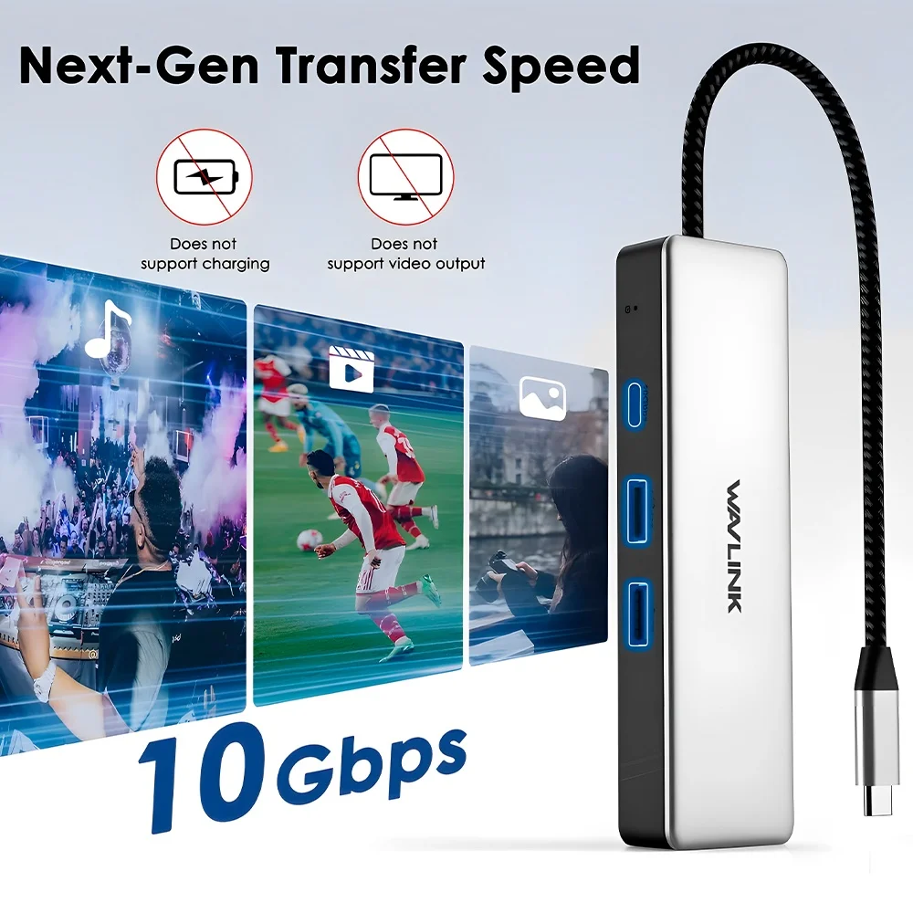 Imagem 4 de 5 do produto Hub Usb C Wavlink Para Rj45 Ethernet Fêmea 2.5gbps Prata