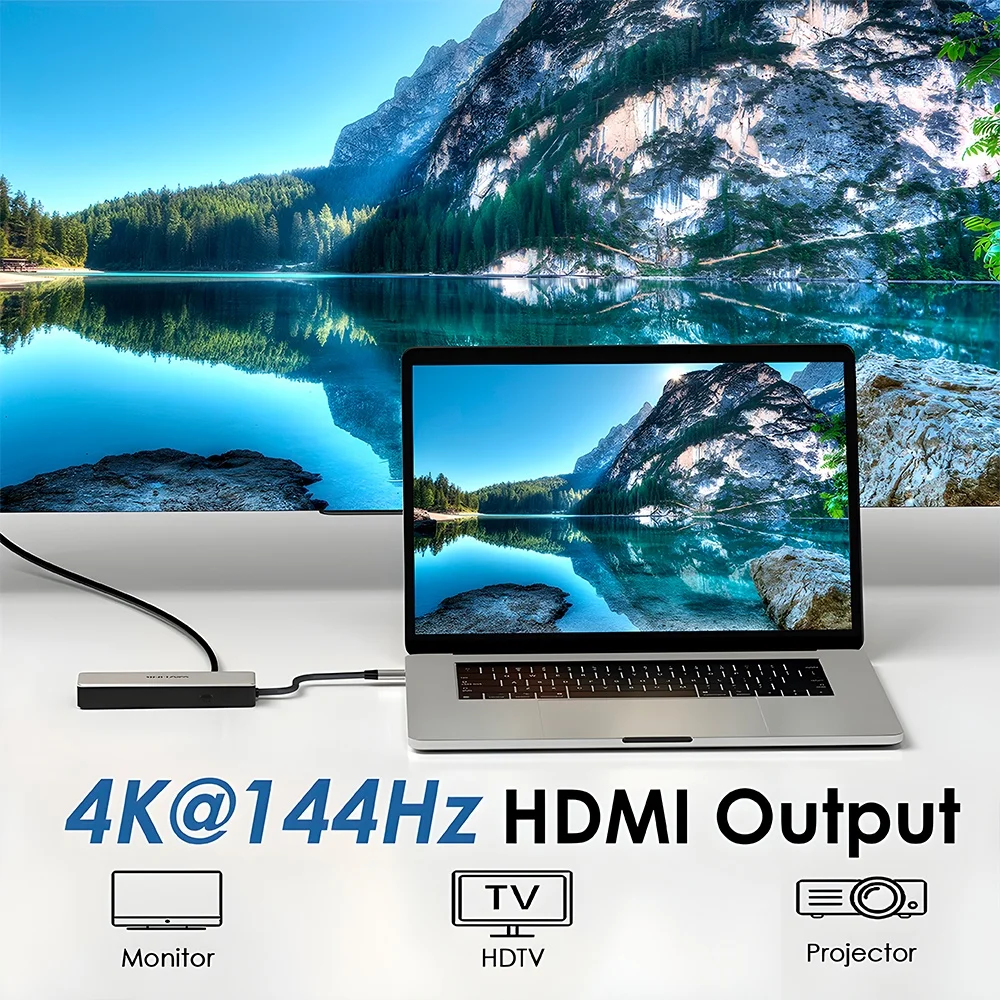 Imagem 5 de 5 do produto Hub Usb C Wavlink P/rj45 2.5gbps Usb C/a HDMI 4k Pd 100w