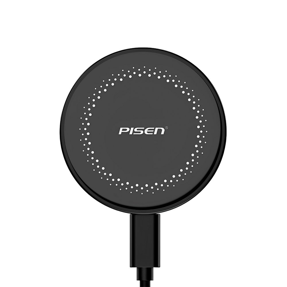 Carregador Magnético 2 In 1 Pisen Tp-c43 Sem Fio Preto