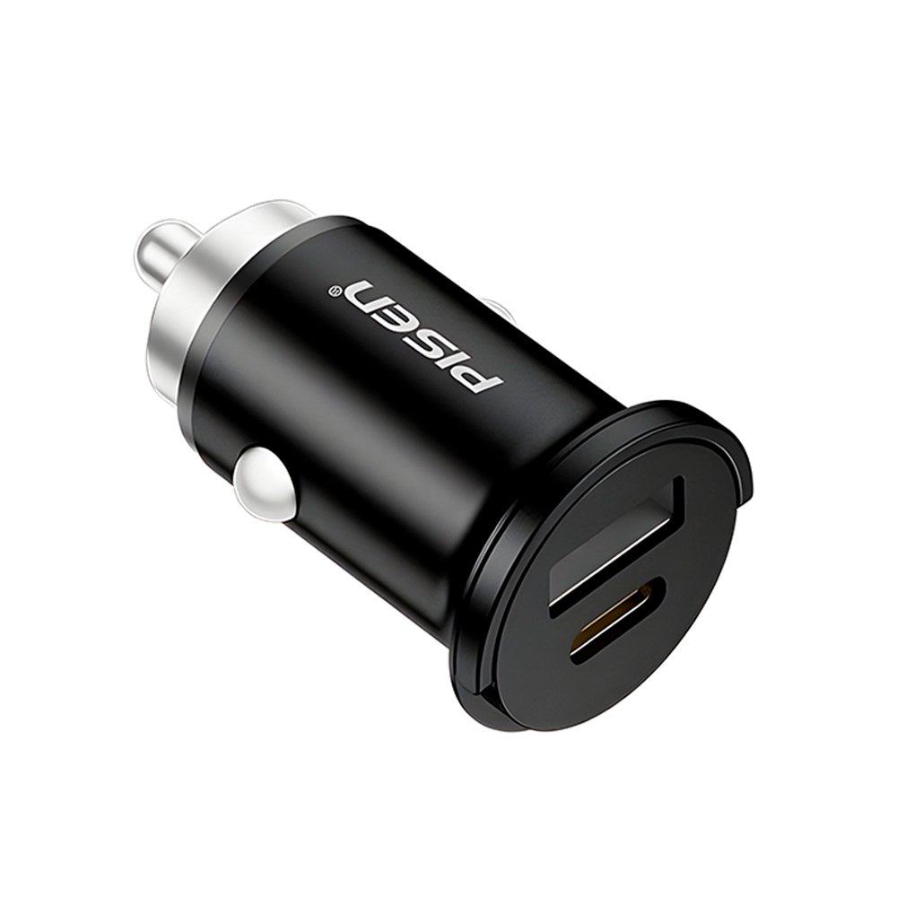 Carregador Usb Veicular Pisen Porta Usb A/c Máx. 30w Preto