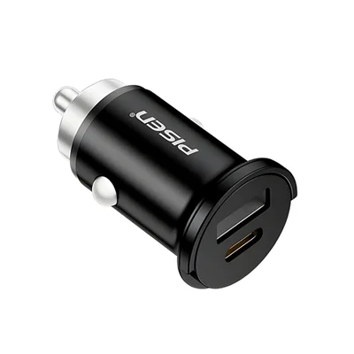 Carregador Usb Veicular Pisen Porta Usb A/c Máx. 30w Preto