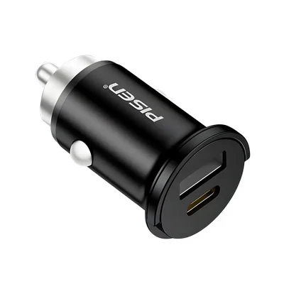 Carregador Usb A/c Pisen Máx. 20w Mini Para Veículo Preto
