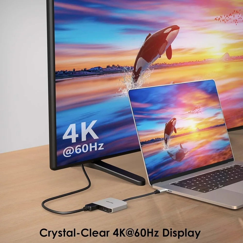 Imagem 5 de 5 do produto Conversor Usb C Wavlink Para Duplo HDMI 4k/60hz Pd 87w