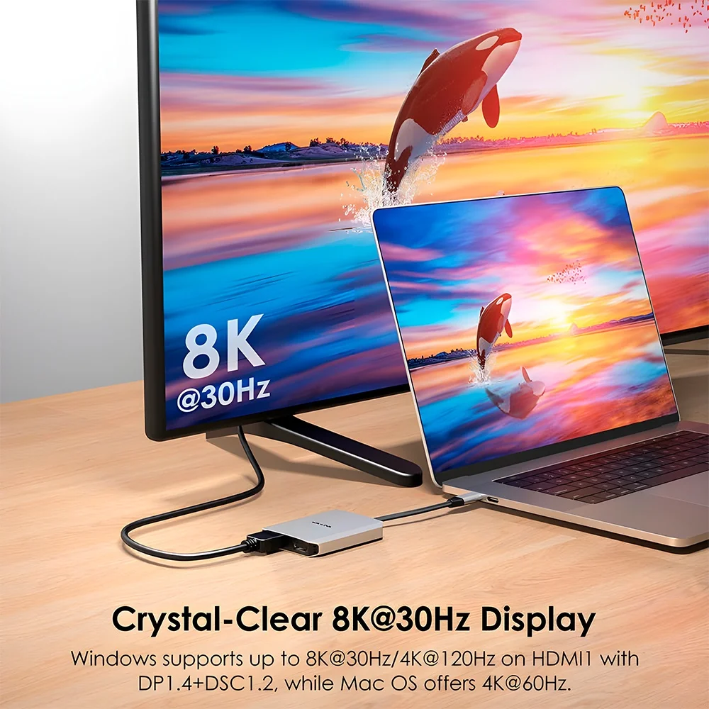 Imagem 5 de 5 do produto Adaptador Usb C Para HDMI Duplo Wavlink 4k/60hz Pd 100w