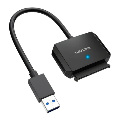 Cabo Disco Rígido Externo Wavlink Sata Para Usb A Preto