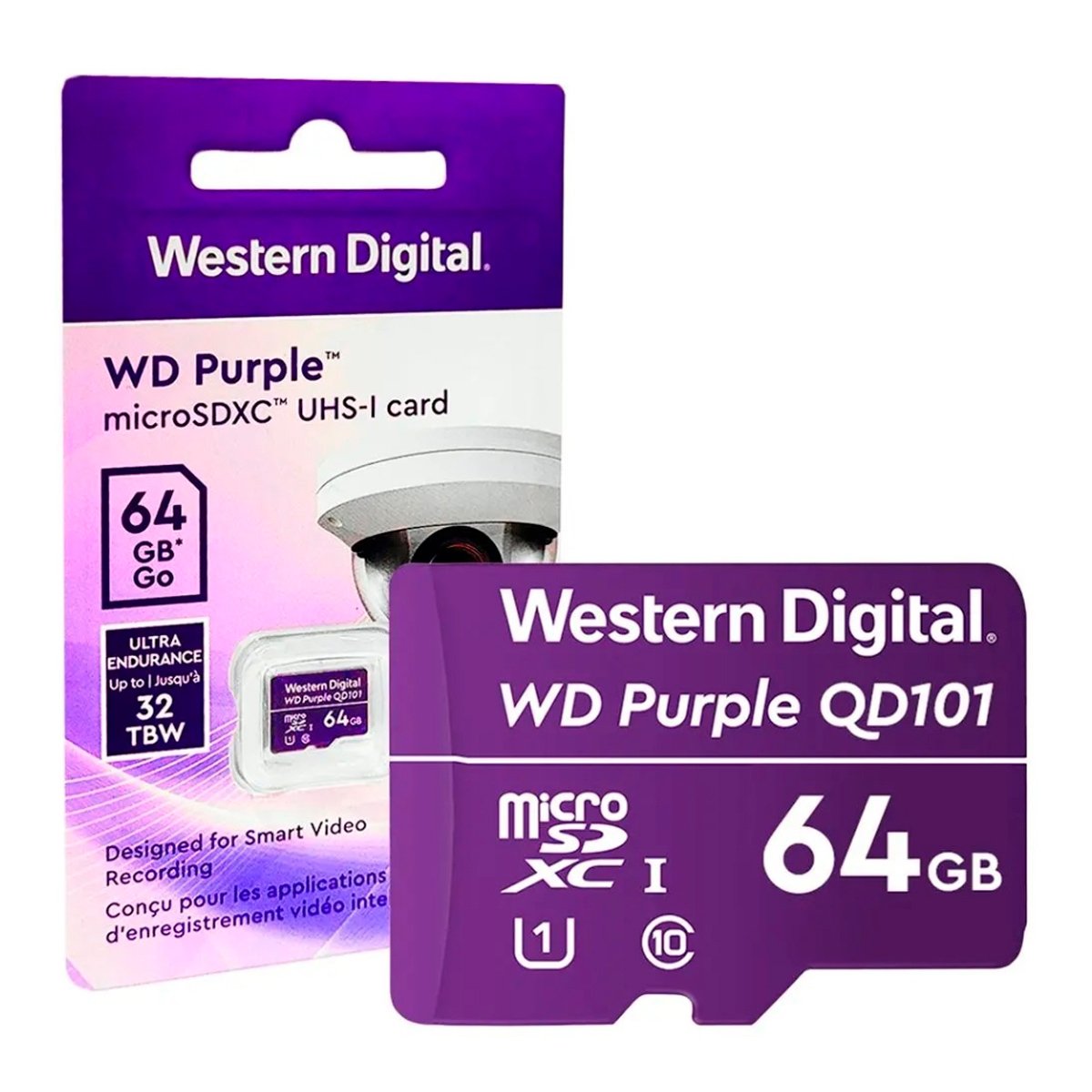 Cartão De Memoria  64gb Microsd Ultra Endurance Purple Cftv Wdd064g1p0c WD
