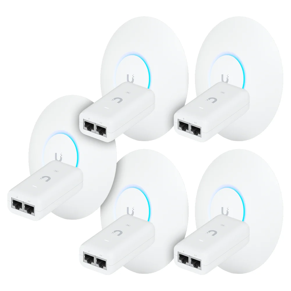 Imagem 2 de 5 do produto 5 Roteadores Wi-fi 6 Access Point 3.0 Gbps + 5 Injetores Poe | 5 U6+ Ubiquiti Com 5 Fontes 48v 15w