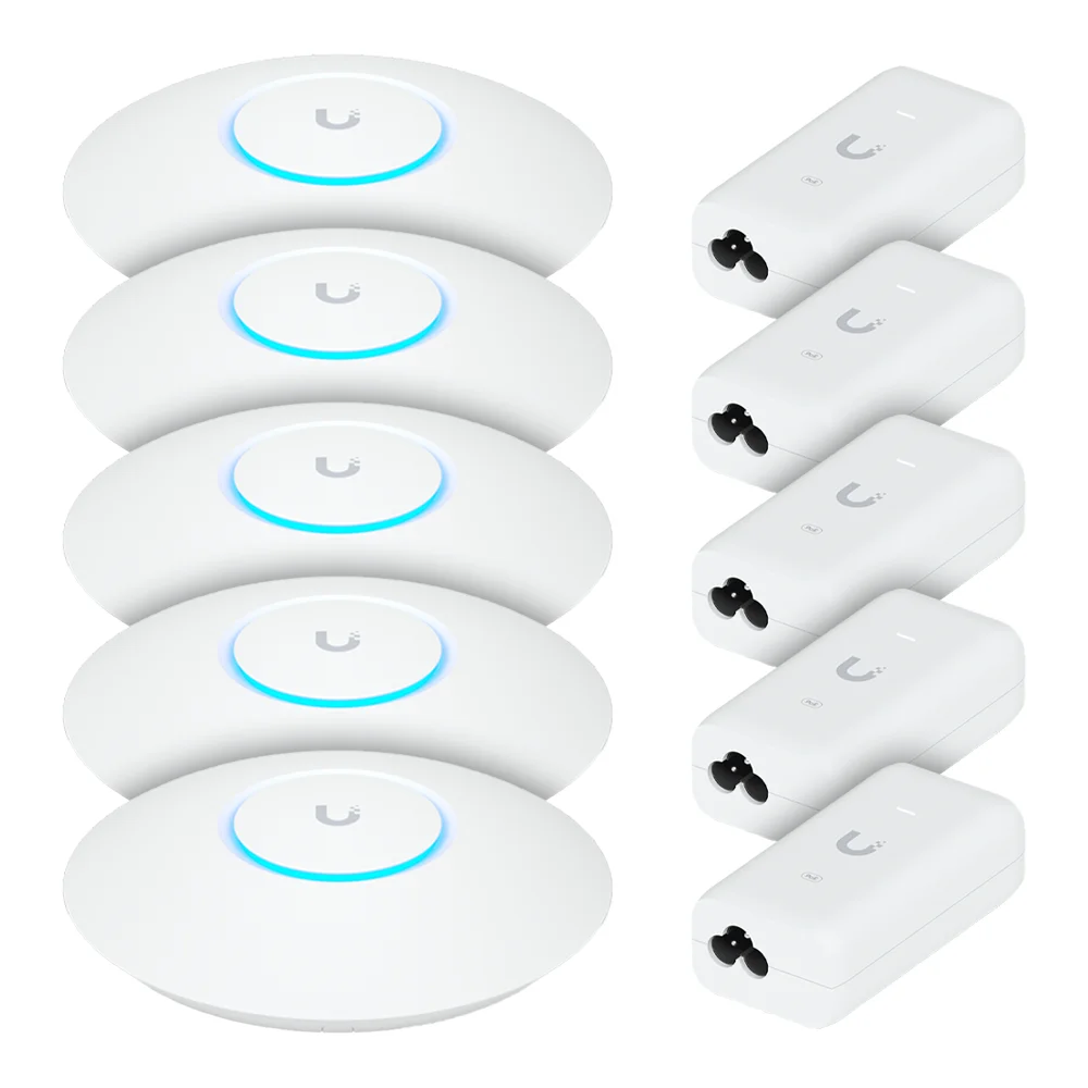Imagem 5 de 5 do produto 5 Roteadores Wi-fi 6 Access Point 3.0 Gbps + 5 Injetores Poe | 5 U6+ Ubiquiti Com 5 Fontes 48v 15w