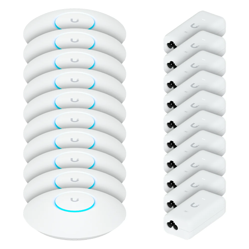 Imagem 5 de 5 do produto 10 Roteadores Wi-fi 6 Access Point 3.0 Gbps + 10 Injetores Poe | 10 U6+ Ubiquiti Com 10 Fontes 48v 15w