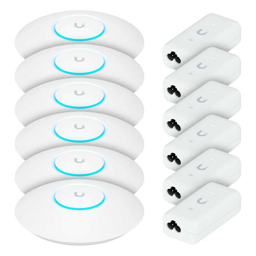 Imagem 5 de 5 do produto 6 Roteadores Wi-fi 6 Access Point 3.0 Gbps + 6 Injetores Poe | 6 U6+ Ubiquiti Com 6 Fontes 48v 15w