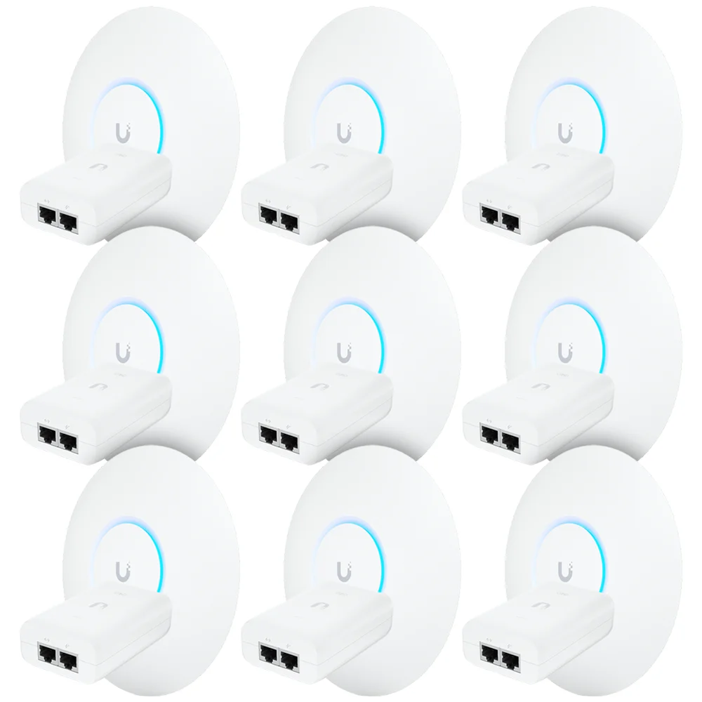 Imagem 2 de 5 do produto 9 Roteadores Wi-fi 6 Access Point 3.0 Gbps + 9 Injetores Poe+ | 9 U6+ Ubiquiti Com 9 Fontes 48v 30w