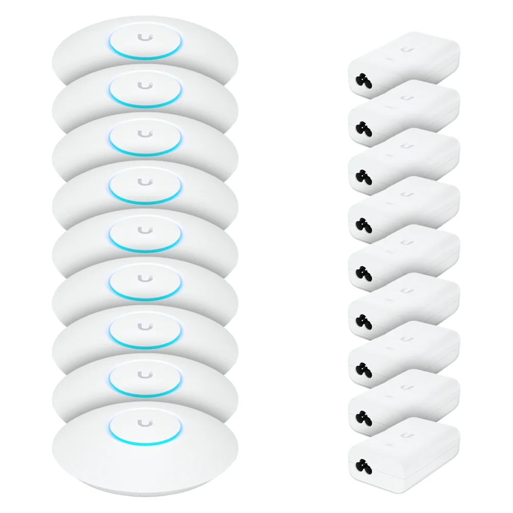 Imagem 5 de 5 do produto 9 Roteadores Wi-fi 6 Access Point 3.0 Gbps + 9 Injetores Poe+ | 9 U6+ Ubiquiti Com 9 Fontes 48v 30w