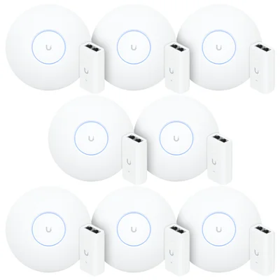 8 Roteadores Wi-fi 6 Access Point 3.0 Gbps + 8 Injetores Poe | 8 U6+ Ubiquiti Com 8 Fontes 48v 15w