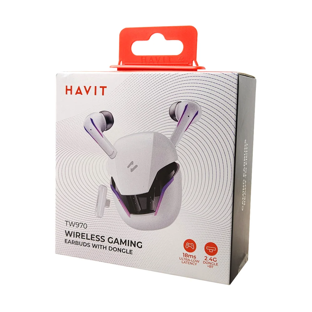 Fone Bluetooth Tws Gamer Havit Tw970 Type-c Branco Fone Bluetooth Tws Gamer Havit Tw970 Type-c Branco