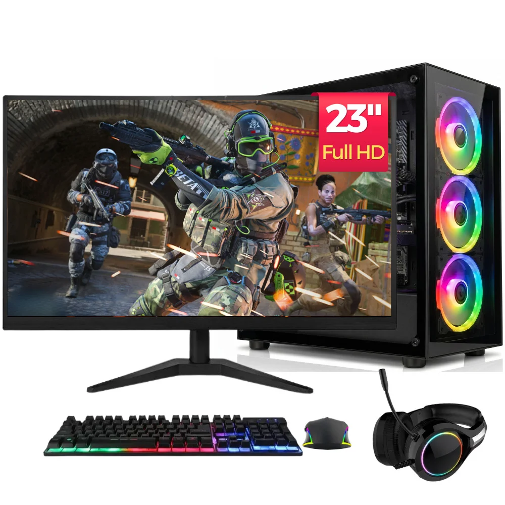 PC Gamer Completo Bluepc Rush - Intel Core i7 16gb Ram Radeon Rx 550 4gb SSD 512gb Monitor 23" 75hz Full Hd - Pgbp-rus1048