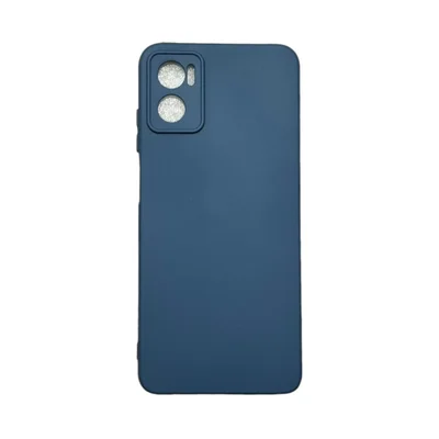 Capa Moto E22 Silicone Aveludada Protege Câmera Colorida Capinha Anti Impacto Moto E22:azul Escuro