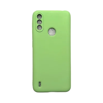 Capa Moto E7 Power Silicone Aveludada Protege Câmera Colorida Capinha Anti Impacto Moto E7 Power:verde Bebê