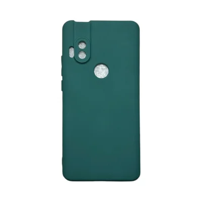 Capa Moto One Hyper Silicone Aveludada Protege Câmera Colorida Capinha Anti Impacto Moto One Hyper:verde Escuro