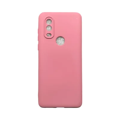 Capa Moto One Vision Silicone Aveludada Protege Câmera Colorida Capinha Anti Impacto Moto One Vision:rosa 03