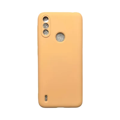 Capa Moto E7 Power Silicone Aveludada Protege Câmera Colorida Capinha Anti Impacto Moto E7 Power:nude