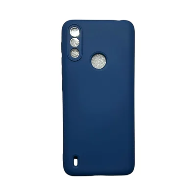 Capa Moto E7 Power Silicone Aveludada Protege Câmera Colorida Capinha Anti Impacto Moto E7 Power:azul Escuro
