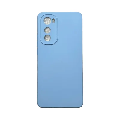 Capa Moto Edge 30 Silicone Aveludada Protege Câmera Colorida Capinha Anti Impacto Mt Edge 30:azul Bebê