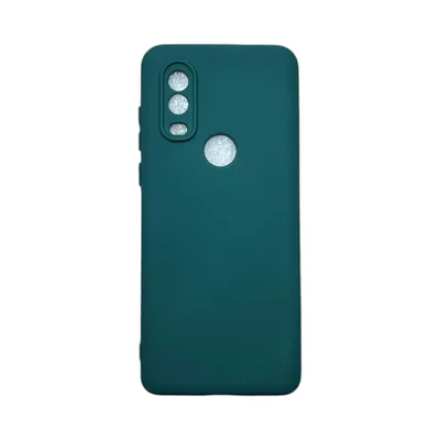 Capa Moto One Vision Silicone Aveludada Protege Câmera Colorida Capinha Anti Impacto Moto One Vision:verde Escuro