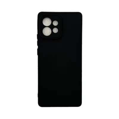 Capa Moto Edge 40 Pró Silicone Aveludada Protege Câmera Colorida Capinha Anti Impacto Moto Edge 40 Pró:preto