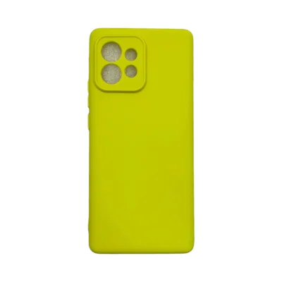Capa Moto Edge 40 Pró Silicone Aveludada Protege Câmera Colorida Capinha Anti Impacto Moto Edge 40 Pró:amarelo