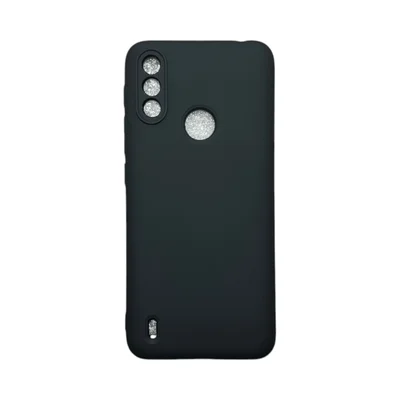 Capa Moto E7 Power Silicone Aveludada Protege Câmera Colorida Capinha Anti Impacto Moto E7 Power:preto