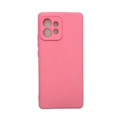 Capa Moto Edge 40 Pró Silicone Aveludada Protege Câmera Colorida Capinha Anti Impacto Moto Edge 40 Pró:rosa Bebê