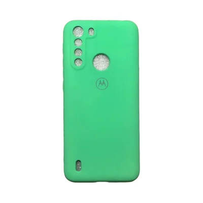 Capa Moto One Fusion Silicone Aveludada Colorida Capinha Anti Impacto Moto One Fusion:verde Água