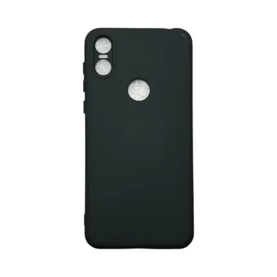 Capa Moto One Silicone Aveludada Protege Câmera Colorida Capinha Anti Impacto Moto One:preto