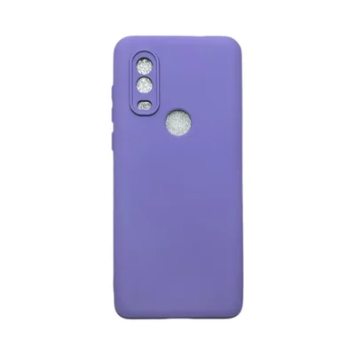 Capa Moto One Vision Silicone Aveludada Protege Câmera Colorida Capinha Anti Impacto Moto One Vision:roxo
