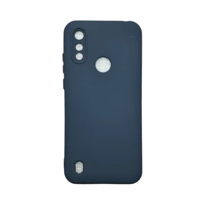 Capa Moto E6s / E6i Silicone Aveludada Protege Câmera Colorida Capinha Anti Impacto Moto E6s / E6i:cinza Escuro
