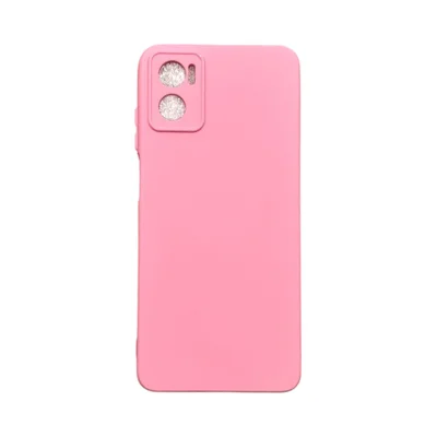 Capa Moto E22 Silicone Aveludada Protege Câmera Colorida Capinha Anti Impacto Moto E22:rosa Bebê