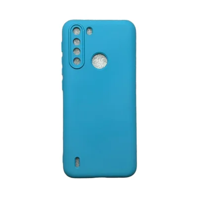 Capa Moto One Fusion Silicone Aveludada Colorida Capinha Anti Impacto Moto One Fusion:azul Céu