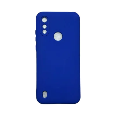 Capa Moto E6s / E6i Silicone Aveludada Protege Câmera Colorida Capinha Anti Impacto Moto E6s / E6i:azul Bic