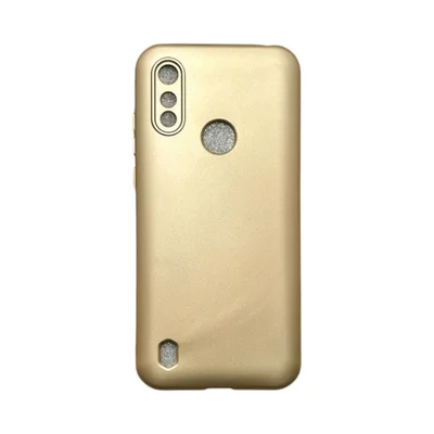 Capa Moto E6s / E6i Silicone Aveludada Protege Câmera Colorida Capinha Anti Impacto Moto E6s / E6i:dourado