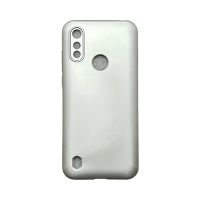 Capa Moto E6s / E6i Silicone Aveludada Protege Câmera Colorida Capinha Anti Impacto Moto E6s / E6i:prata