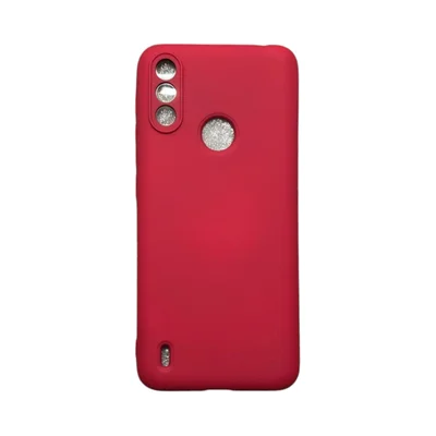 Capa Moto E7 Power Silicone Aveludada Protege Câmera Colorida Capinha Anti Impacto Moto E7 Power:vermelho