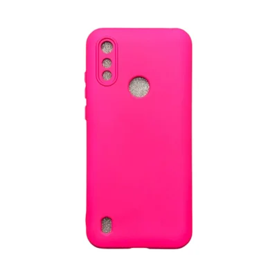 Capa Moto E6s / E6i Silicone Aveludada Protege Câmera Colorida Capinha Anti Impacto Moto E6s / E6i:pink