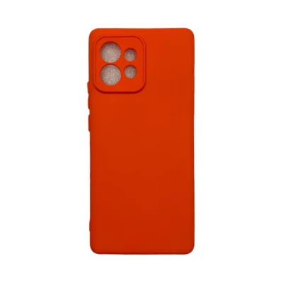 Capa Moto Edge 40 Pró Silicone Aveludada Protege Câmera Colorida Capinha Anti Impacto Moto Edge 40 Pró:laranja