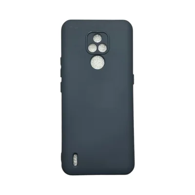 Capa Moto E7 Silicone Aveludada Protege Câmera Colorida Capinha Anti Impacto Moto E7:cinza Escuro