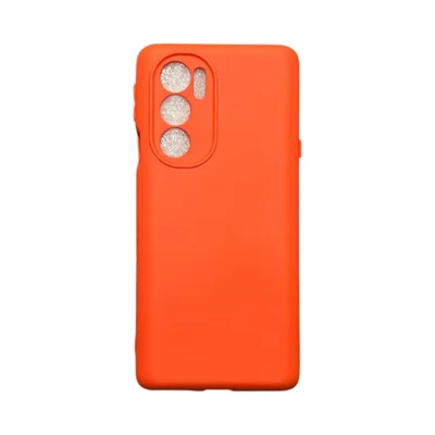 Capa Moto Edge 30 Pro Silicone Aveludada Protege Câmera Colorida Capinha Anti Impacto Mt Edge 30 Pro:laranja
