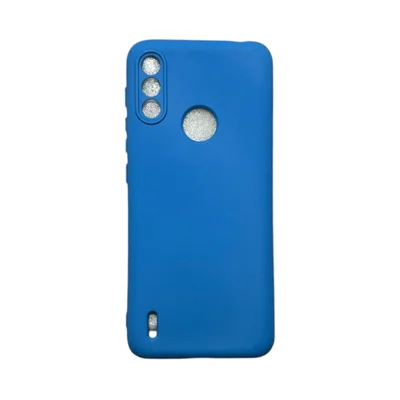 Capa Moto E7 Power Silicone Aveludada Protege Câmera Colorida Capinha Anti Impacto Moto E7 Power:azul